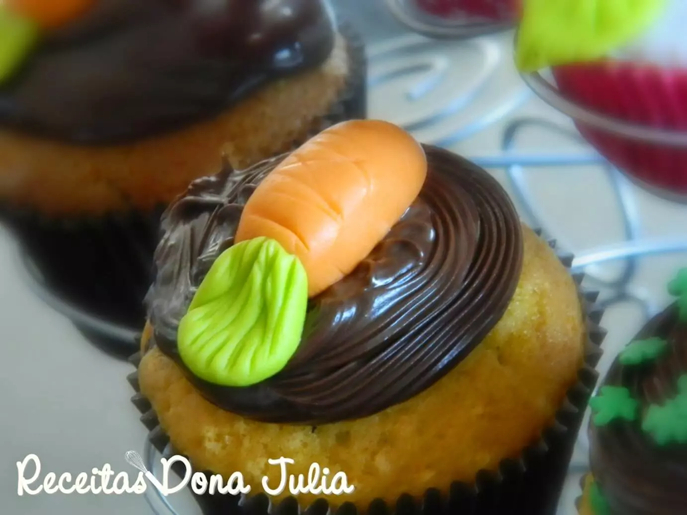 Cupcake de cenoura com ganache