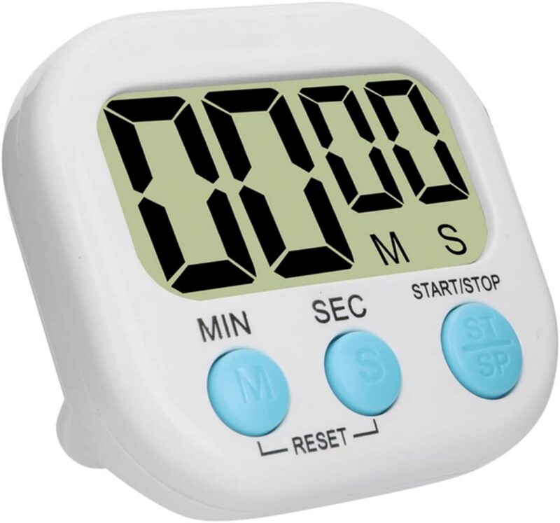 "Timer digital temporizador e cronômetro de cozinha com imã, recomendado por Geisa Araujo para controle preciso de tempo em receitas."