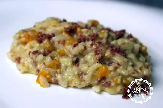 Risoto de abóbora com carne seca