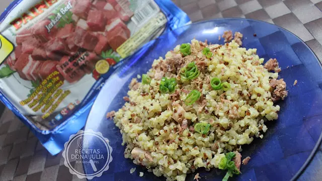 Quinoa com carne seca