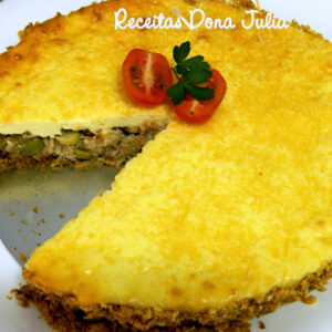 CHEESECAKE DE ATUM, CHAMPIGNHONS E ASPARGOS