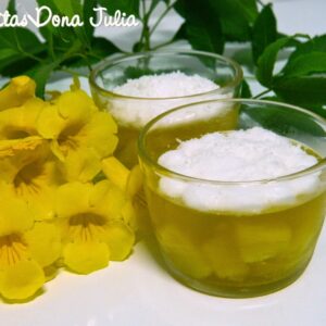 DOCE DE ABACAXI COM GELATINA E CHANTILI SEM LEITE