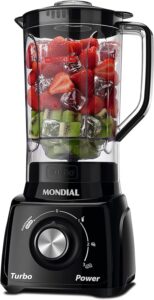 "Liquidificador Mondial Turbo Power potente e durável recomendado por Geisa Araujo do Receitas Dona Julia"