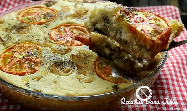 "Torta salgada de liquidificador (sem leite, ovos e soja)" "Torta salgada de liquidificador (sem leite, ovos e soja)"