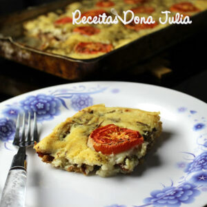 TORTA SALGADA DE CARNE E CHAMPIGNONS (SEM LEITE, SOJA E OVOS)