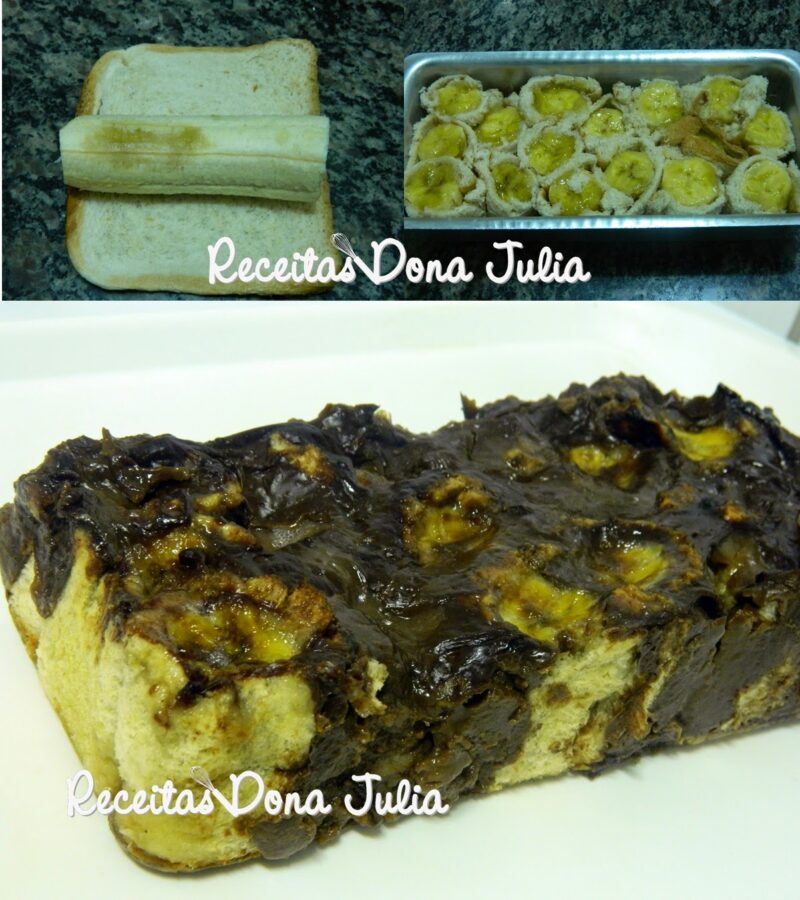 Bolo de banana em rolinho Bolo de banana em rolinho