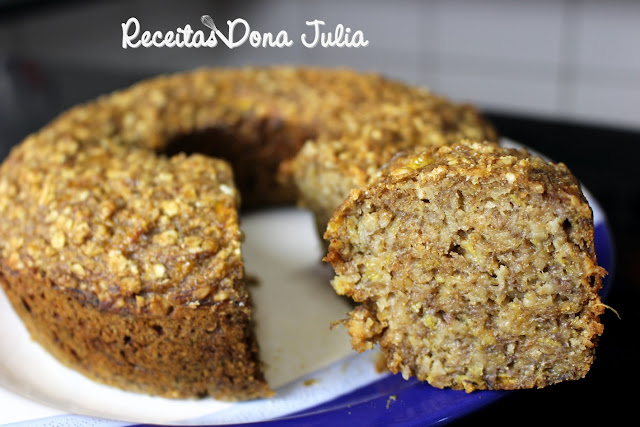 "Bolo Integral de banana e aveia" "Bolo Integral de banana e aveia"