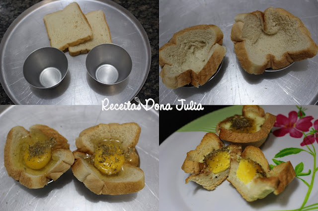 "Cestinha de pão com ovo" "Cestinha de pão com ovo"