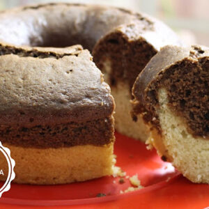 BOLO MESCLADO DE COCO COM CHOCOLATE (SEM LEITE/E OVOS)