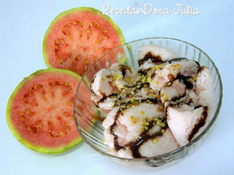 Sorvete de goiaba sem leite, sem soja Sorvete de goiaba sem leite, sem soja